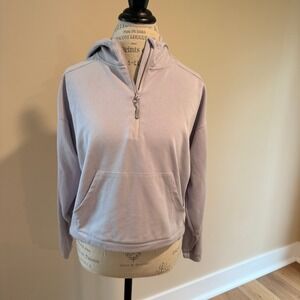 Traj3ctory Women's Lavender Cropped Cinch Hoodie Size S